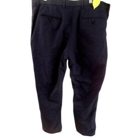 MENS BLUE 98%WOOL DRESS FORMAL PANTS FLATFRONT BUTTON CLOSURE STRETCH SIZE 38x30 - Picture 3 of 8